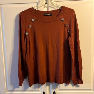 New York and Company Sweater with Gold Button Embellishments